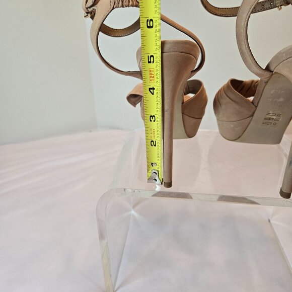 ALDO Women's Sublimity Suede Open Toe Platform Heels/Stilettos Sz: 8 Taupe - Picture 9 of 12